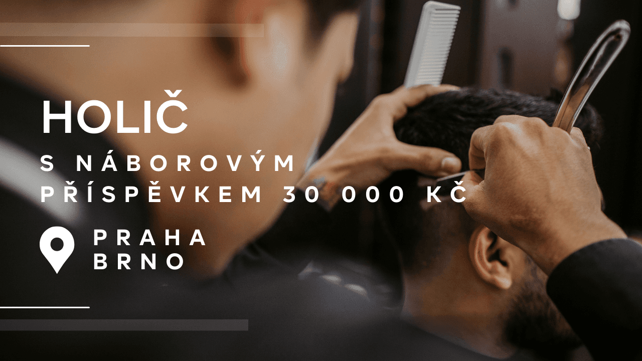 Holič při práci v Gentlemen Brothers - náborový příspěvek 30 000 Kč, Praha a Brno